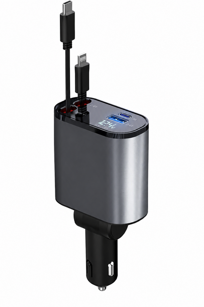 Retractable 4 In 1 Car Charger