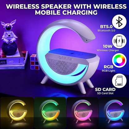 G-Shape LED Wireless Charging Speaker Lamp